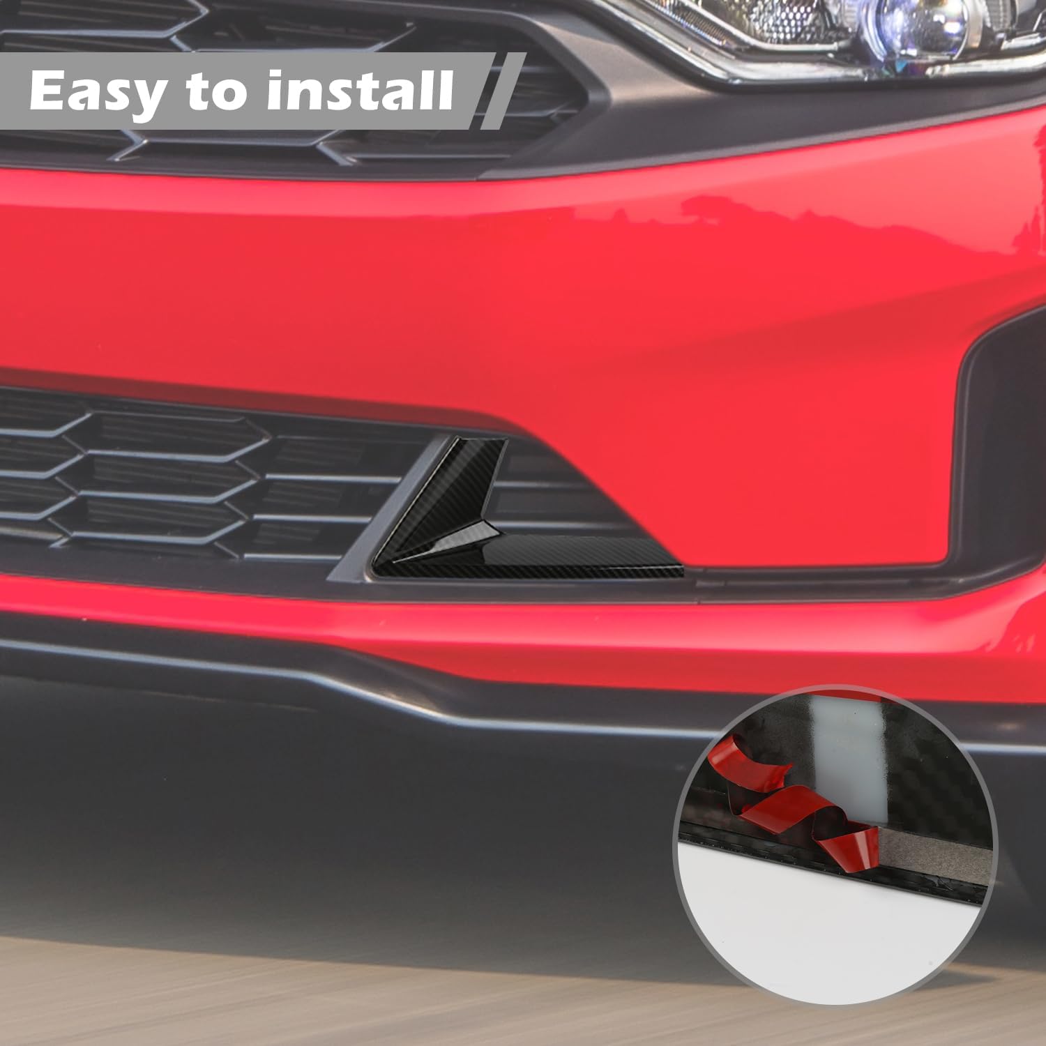 RT-TCZ for Camaro Carbon Fiber Front Bumper Grille Trim Cover for Chevy Camaro 2019 2020 2021 2022 2023 Black Carbon Fiber Grain Exterior Accessories 2pcs