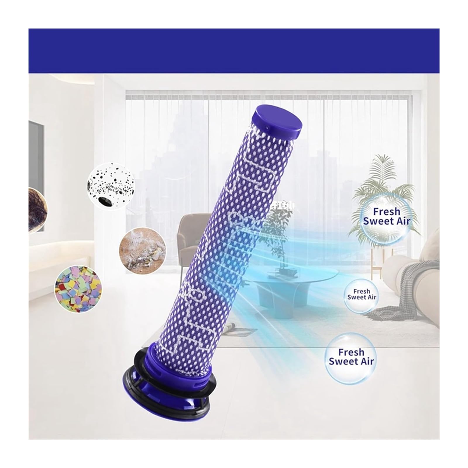 Ersatz-Vakuumfilter, Kompatibel Mit Dyson V7 V8, Vakuum-Vor- Und Nachfilter, Ersetzt Teil 965661-01-967478-01(2PCS)