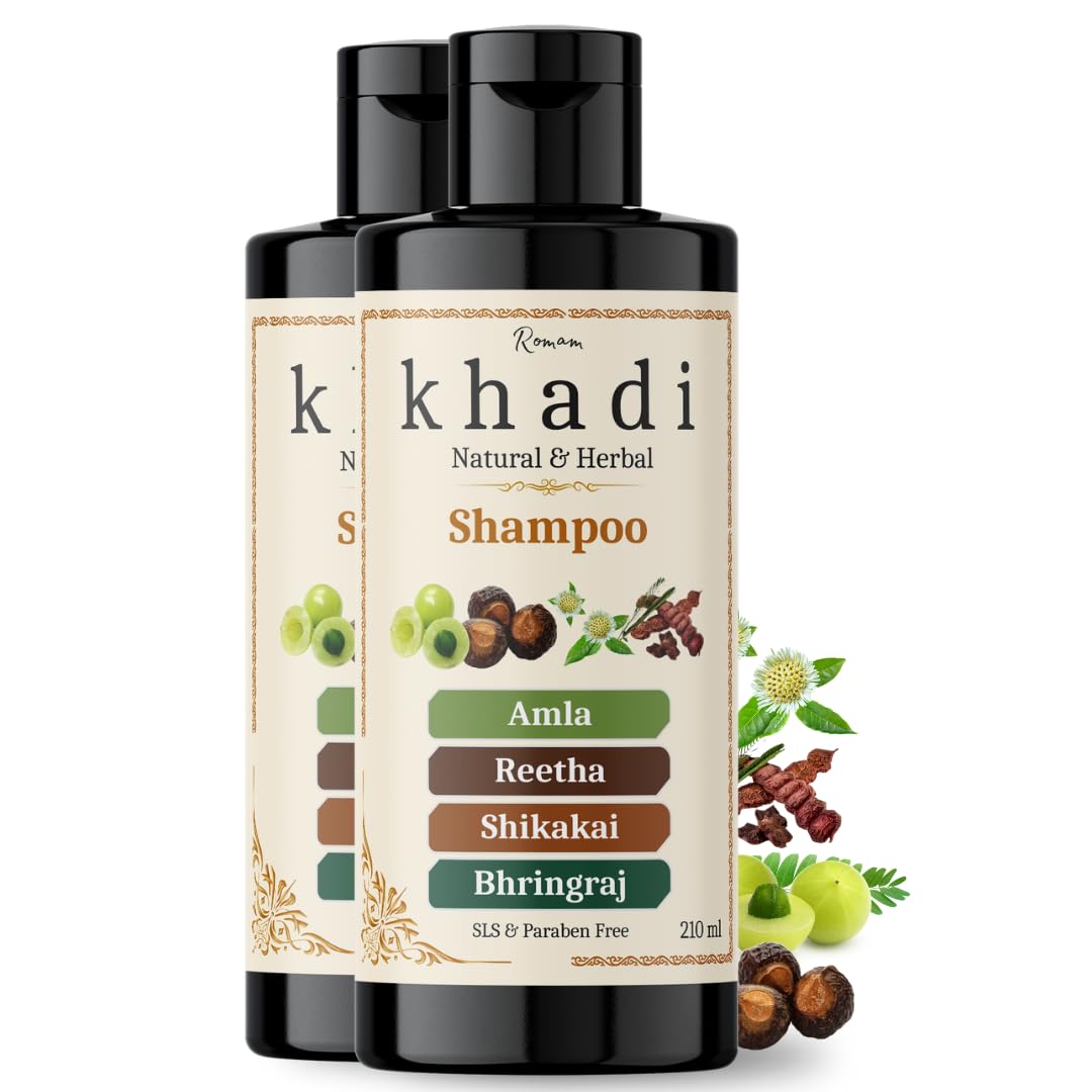 Khadi Natural Amla Reetha Shikakai Bhringraj Shampoo | Herbal Hair Strength & Scalp Nourishment | Khadi Natural Shampoo for Women & Men | Sulfate, SLS & Paraben Free 420 ml-picture-34
