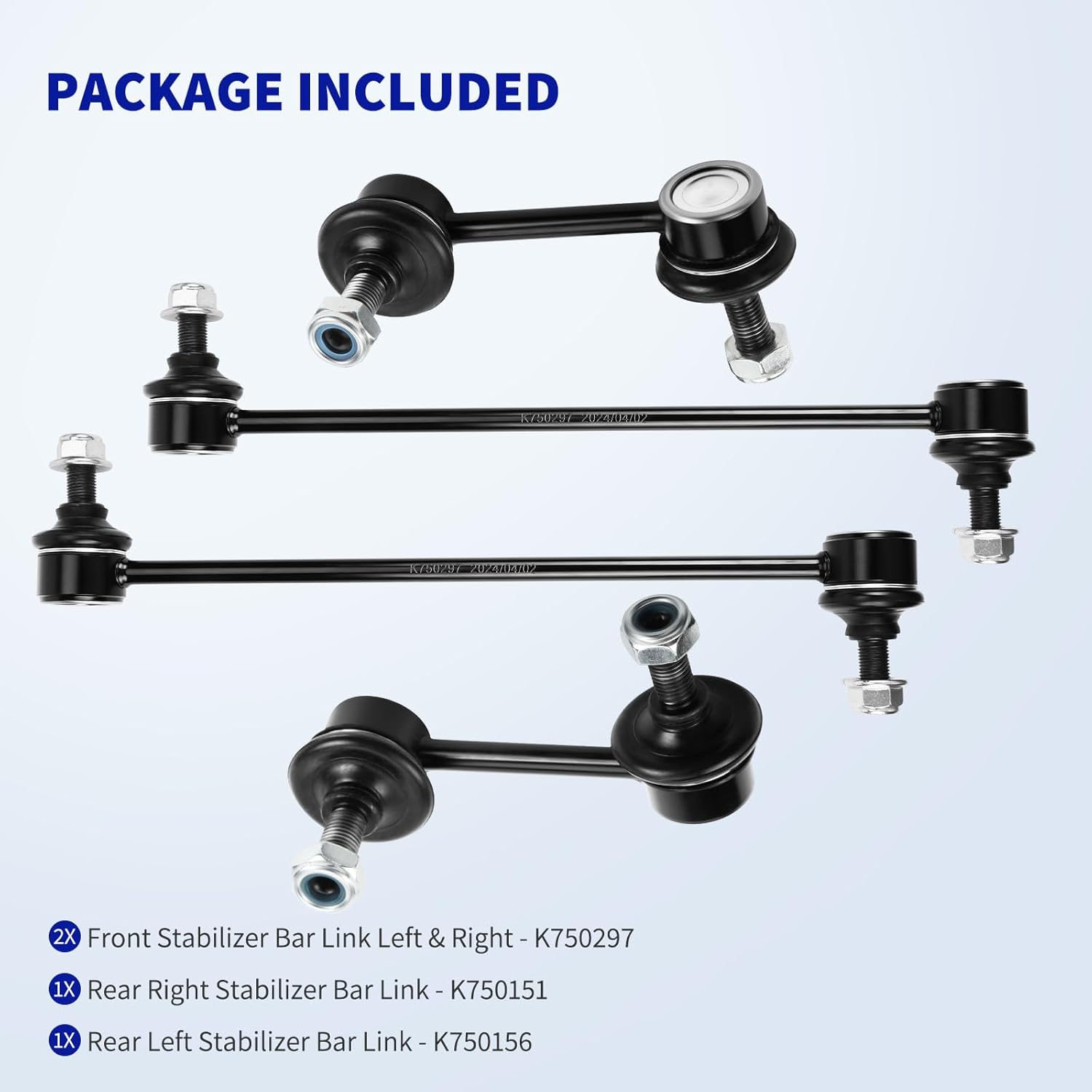 LCWRGS 4Pcs Sway Bar End Links Fits for Honda CR-V 2007 2008 2009 2010 2011 2012 2013 2014 2015 2016, Front and Rear Stabilizer Bar Links Kit