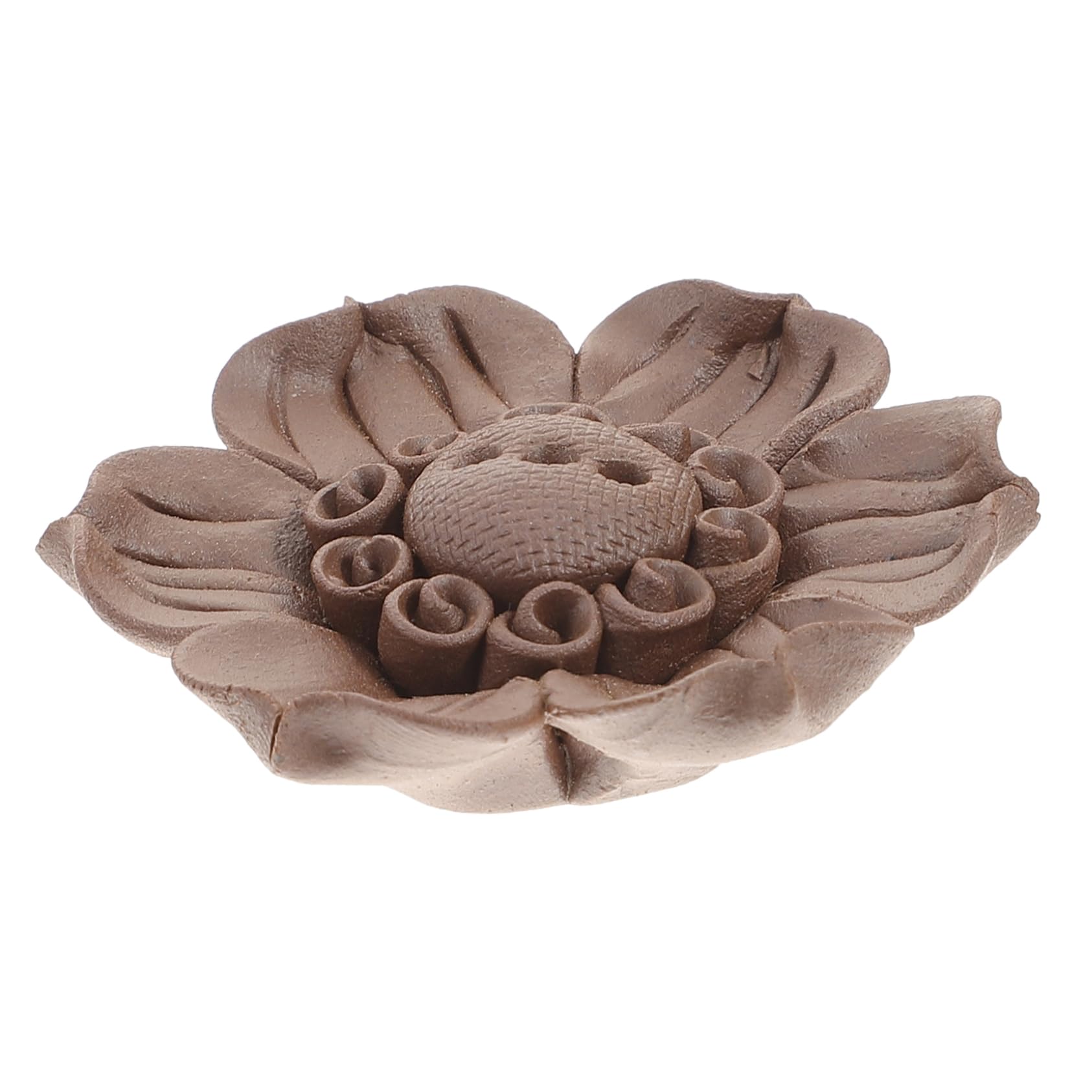 VOSAREA Ceramic Lotus Incense Holder Bedromroom Decorations Kitchen Decoration Lotus Shape Incense Burner Porcelain Censer Incense Stick Holder Lotus Incense Burner Incense Furnace Brown