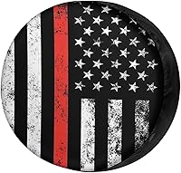 Vista 8 de Foruidea Cubierta de Neumático de Repuesto con Bandera Negra de América con Agujero para Cámara de Respaldo Cubierta de Neumático de Rueda