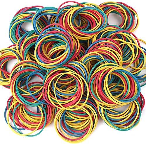 200pcs Coloured Natural Rubber Elastic Bands Heavy Duty Bands for Hair Home, Pens, Catapults, Bills, Bank Paper, Office Supplies(38mm)