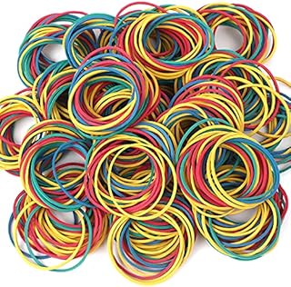 200pcs Coloured Natural Rubber Elastic Bands Heavy Duty Bands for Hair Home, Pens, Catapults, Bills, Bank Paper, Office Supplies(38mm)