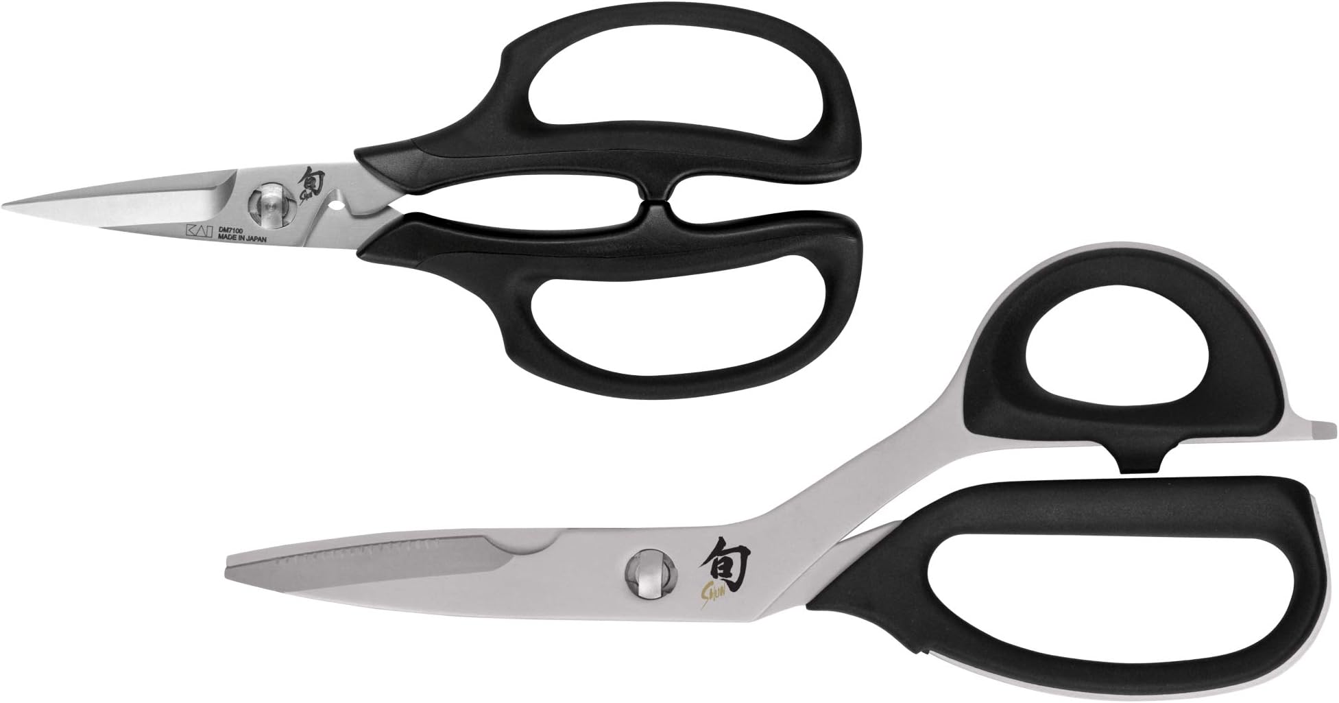 Shun Cutlery 2 Piece Kitchen Shear Set, Stainless Steel Cooking Scissors, Blades Separate for Easy Cleaning, Comfortable, Non-Slip Handle, Kitchen Shears Heavy Duty