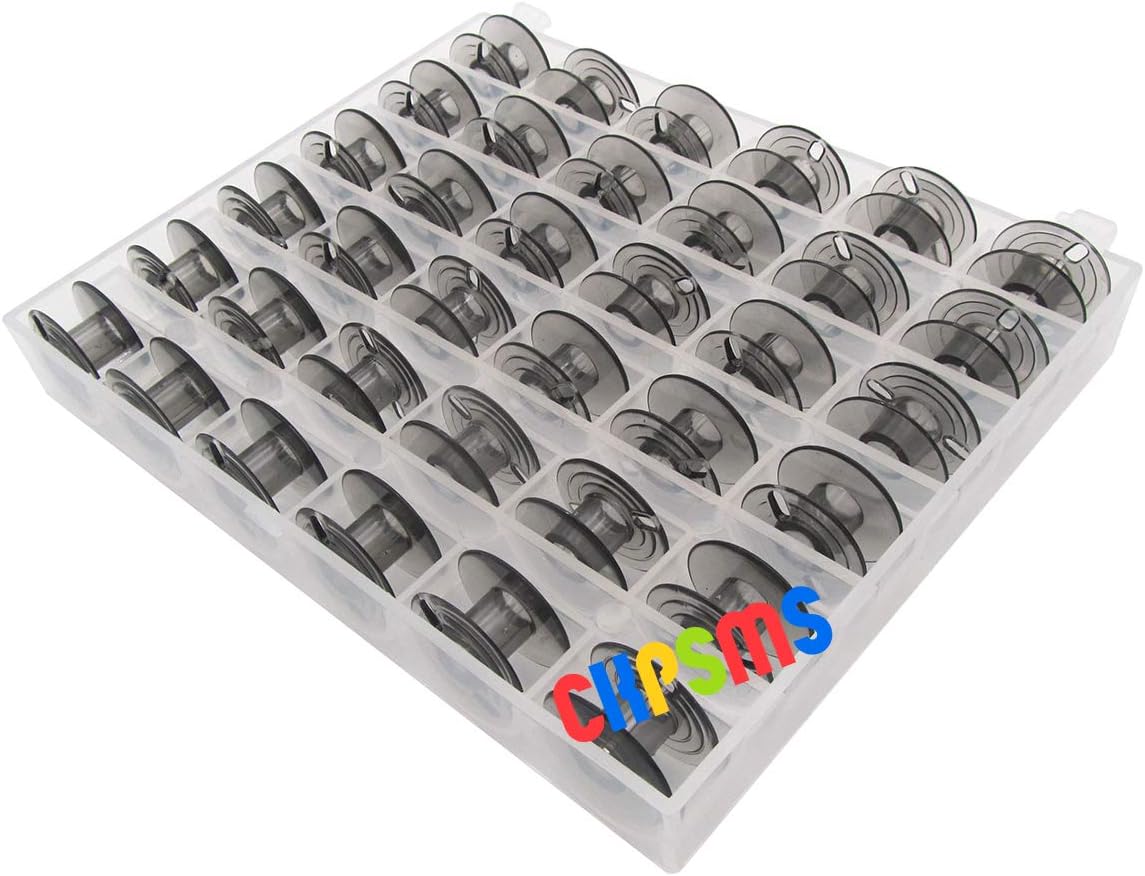 CKPSMS Brand -#493555 Plastic bobbins Compatible with Elna 300,1010,1500,1600,2002,6005,7000 Babylock BL16, BL18 (36PCS+Box)