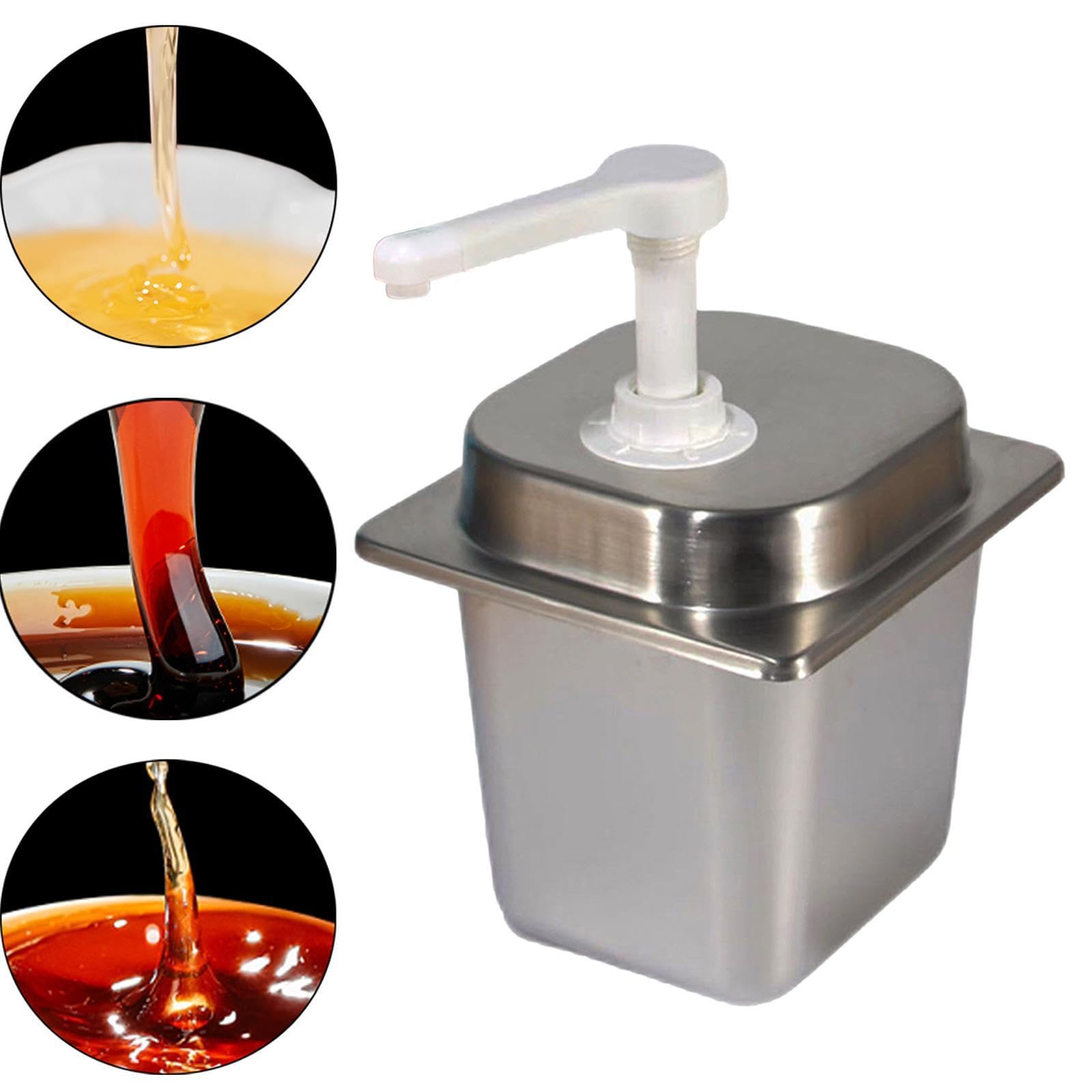 Botella con Dosificador de 2,3 L para Salsas Y Condimentos, Dispensador Manual para Cocina Y Bar, 15 CC