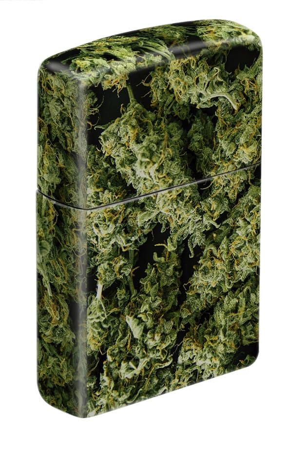 Zippo Briquet Tempête - Cannabis All Over - Impression 540 Color, Multicolore - Rechargeable - Réutilisable - Design Coupe-Vent - Coffret Cadeau - Fabriqué aux États-Unis