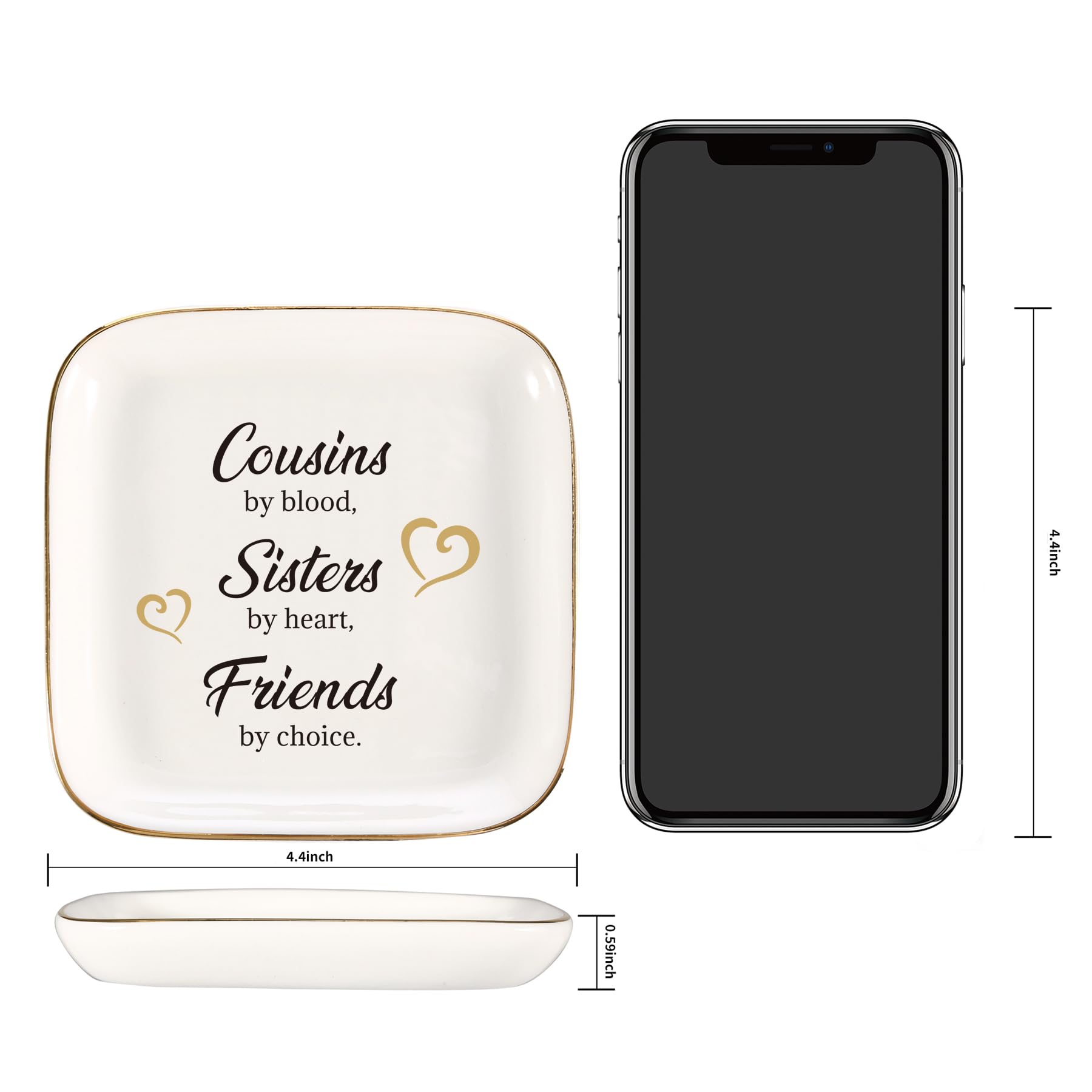 Ring Dish Jewelry Tray for Friend Mom Sister Maid of Honor,Birthday Mother's Day Christmas Gifts