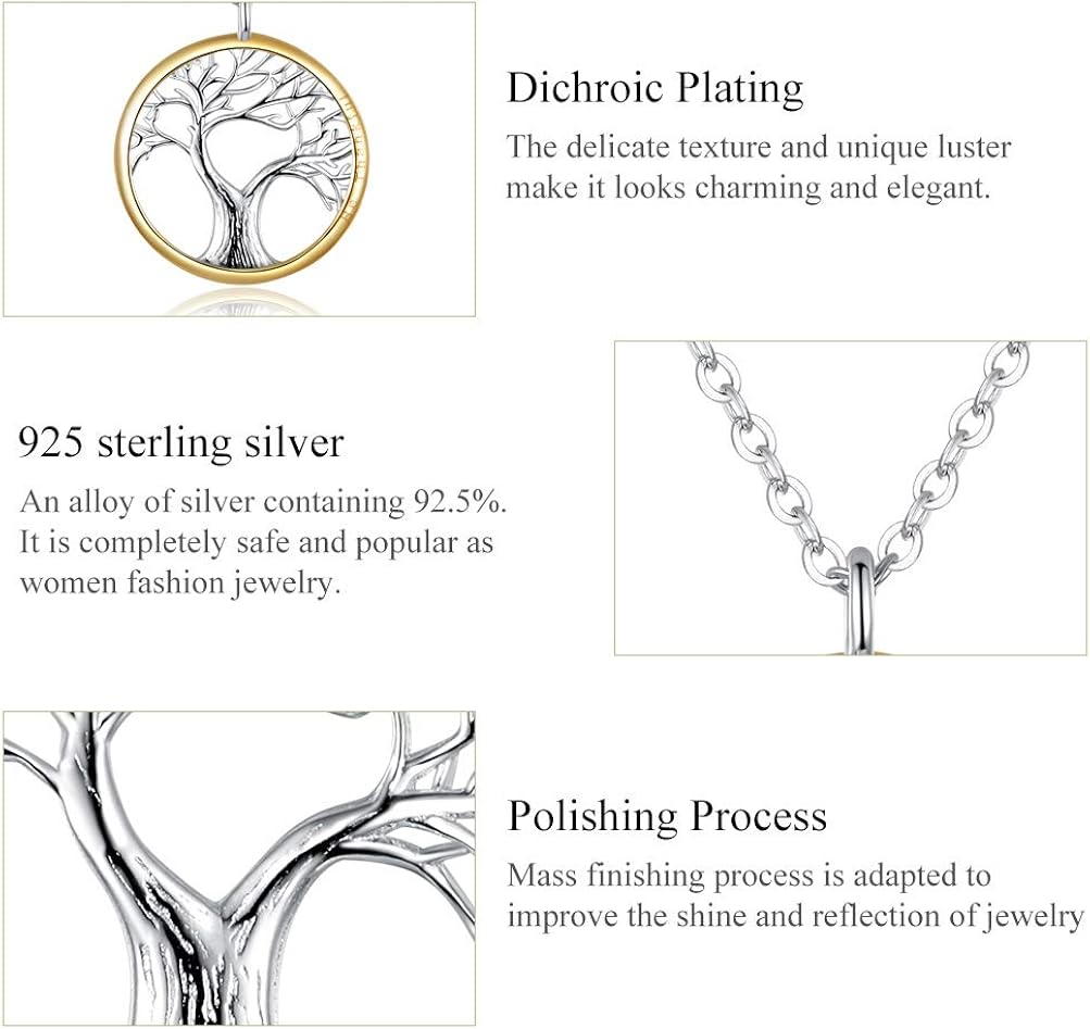 Tree of Life Pendant Necklace for Women Sterling Silver 925 Family Chain Necklaces Luxury Bijoux Collar Gifts - Image 4