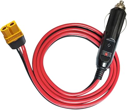 12AWG 3.3Feet Car Cigarette Lighter Plug to XT60 Female Connector Charge Cable for Solar Panel RV Portable Power Station Solar Generator