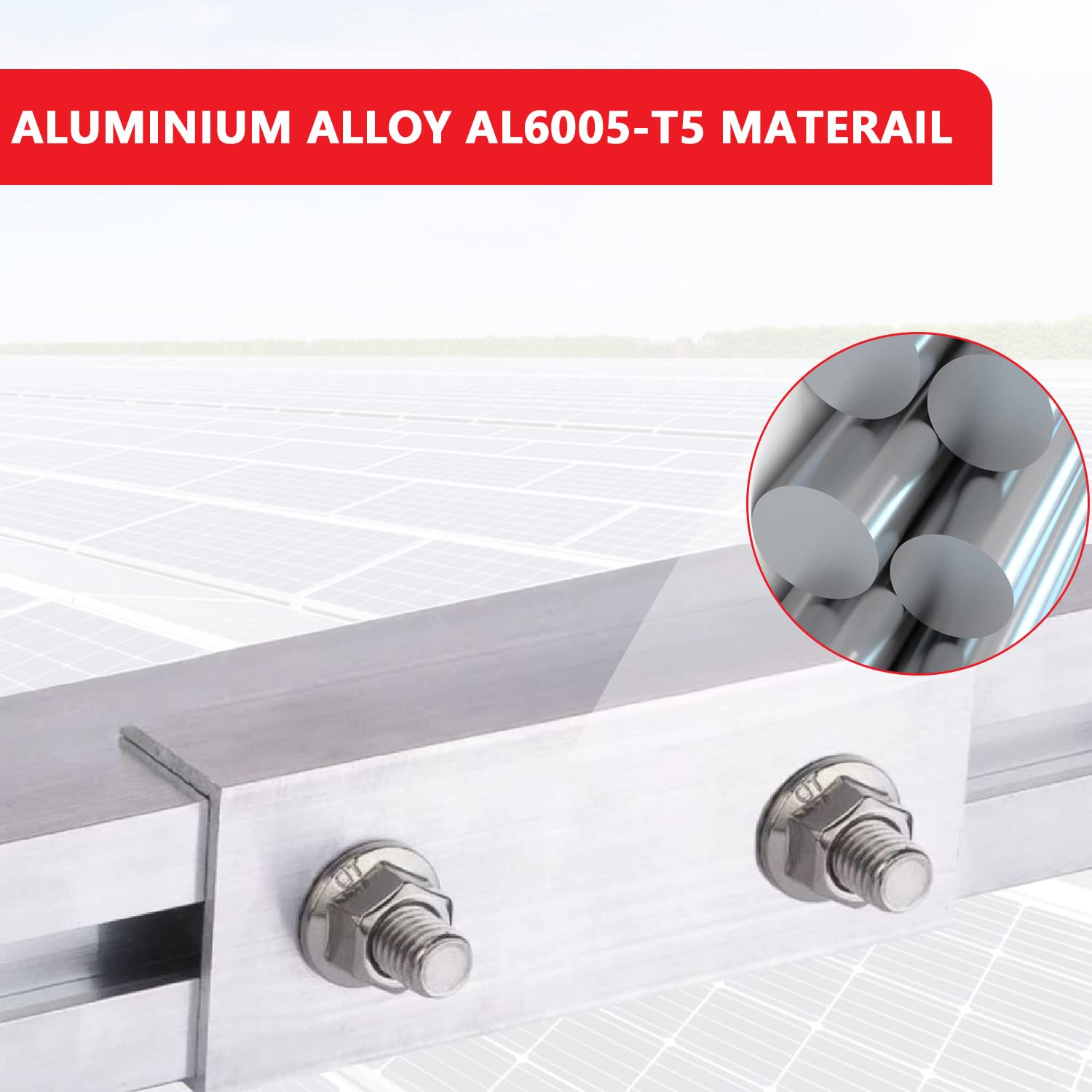 Connecteur de rail pour panneau solaire pour profilé en aluminium 40 x 40 mm C Connecteur de profilé en aluminium alliage Ensemble de montage pour module solaire PV Photovoltaïque Rail de montage, 43