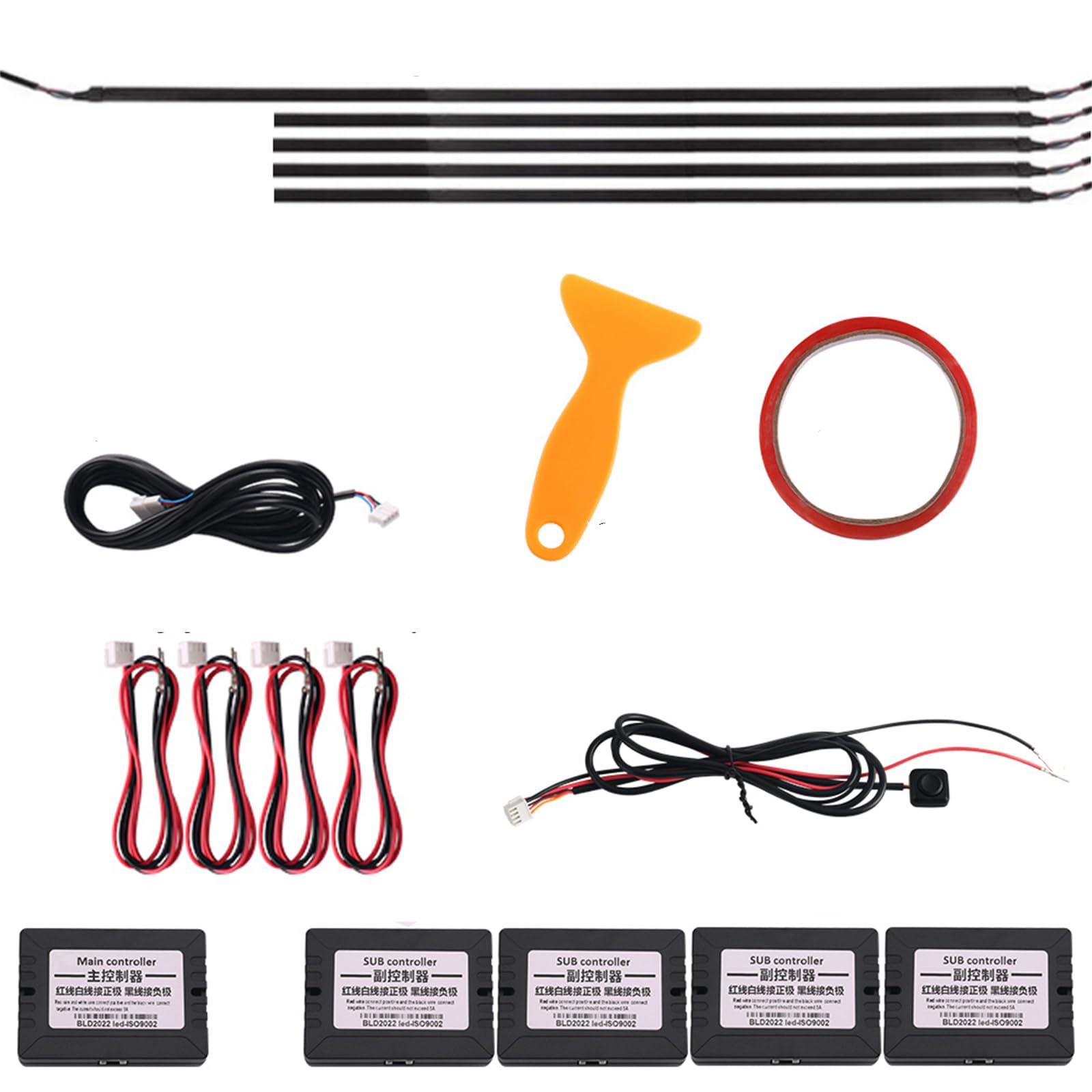 Striscia LED Ambientale per Auto Controllo App, RGB Symphony Color 620 LED Kit di Illuminazione Ambientale in Fibra Ottica, 16 Milioni di Colori LED Illuminazione Ambientale per Interni Auto,6 in 1