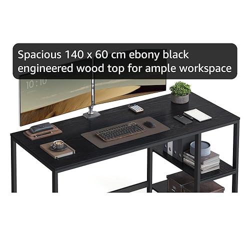 VASAGLE ALINRU Computer Desk, Office Desk With 8 Hooks, For Study, Home Office - Bed Bath - View #11