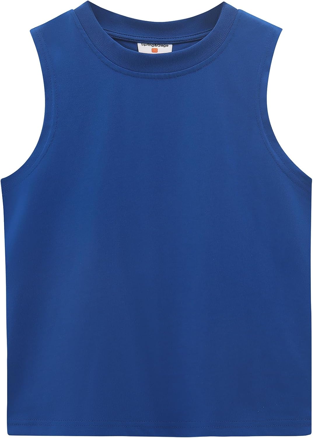 Spring&Gege Boys Summer Tank Top Solid Cotton Workout Sleeveless T-Shirts (5-14 Years)