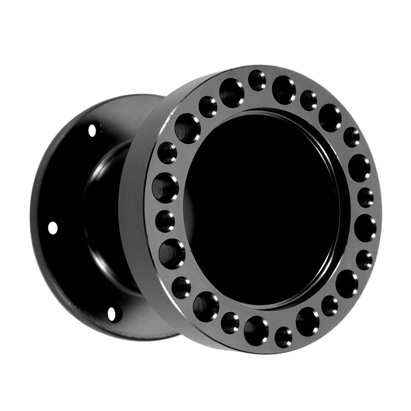 Distanziale Volante Sportivo - Kit Adattatore Per Sterzo Distanziale Volante Alluminio Universale Da 3 Pollici(Nero)