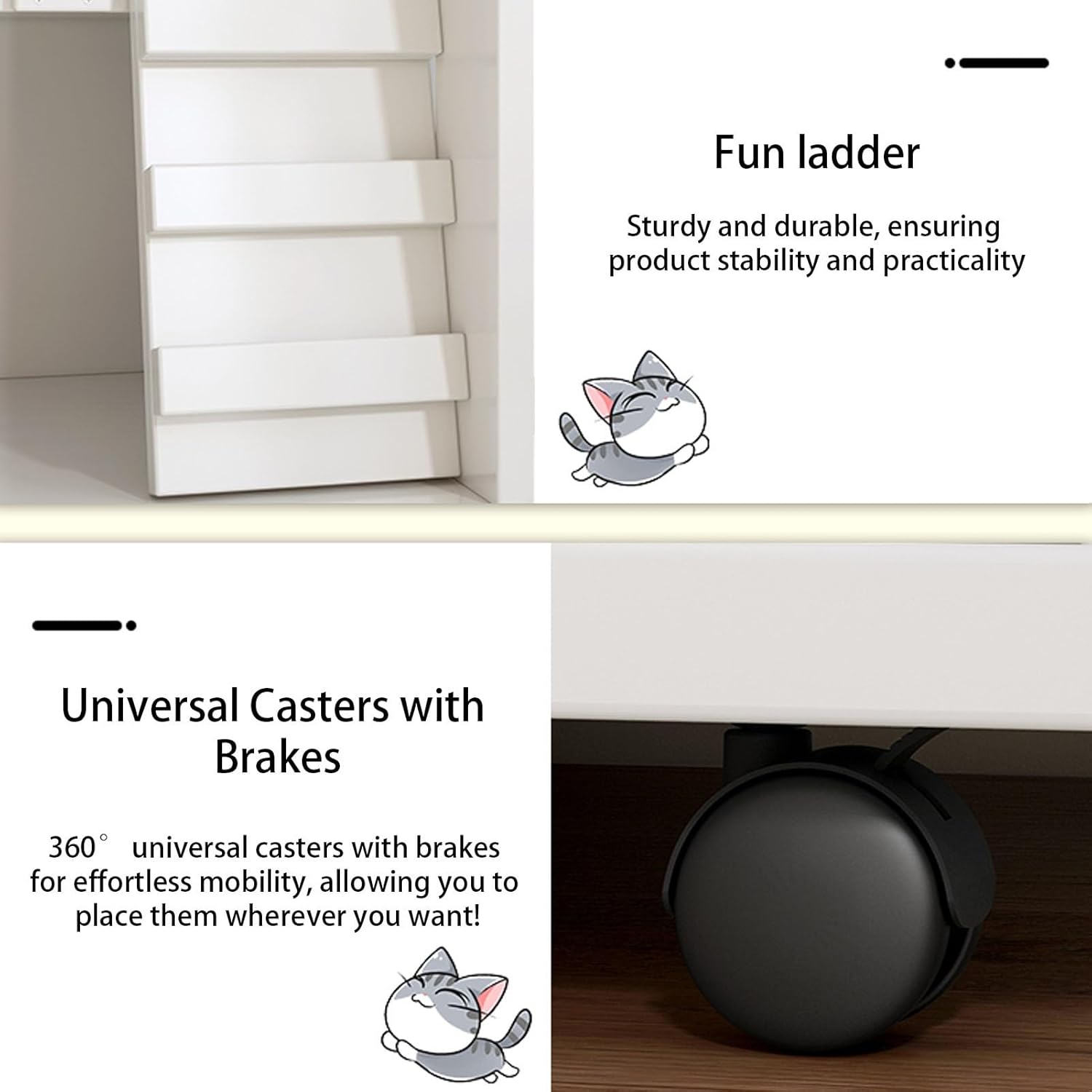 Cat Cage Indoor, Cat House with Wheels and Glass Door, Wood Cats Enclosures, Large Free Space Cats Villa, Vented Design, Easy to Clean(Natural,65x120cm/25.5x47.2in)