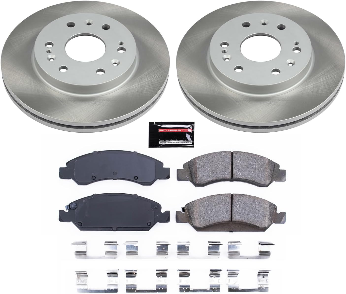 PowerStop Front Brake Kit For Cadillac Escalade 2008-20 |Escalade ESV 2008-20 |Escalade EXT 2008-13 |XTS 2013-19 - Ceramic Brake Pads + Semi Coated Rotors Replacement, SC2069