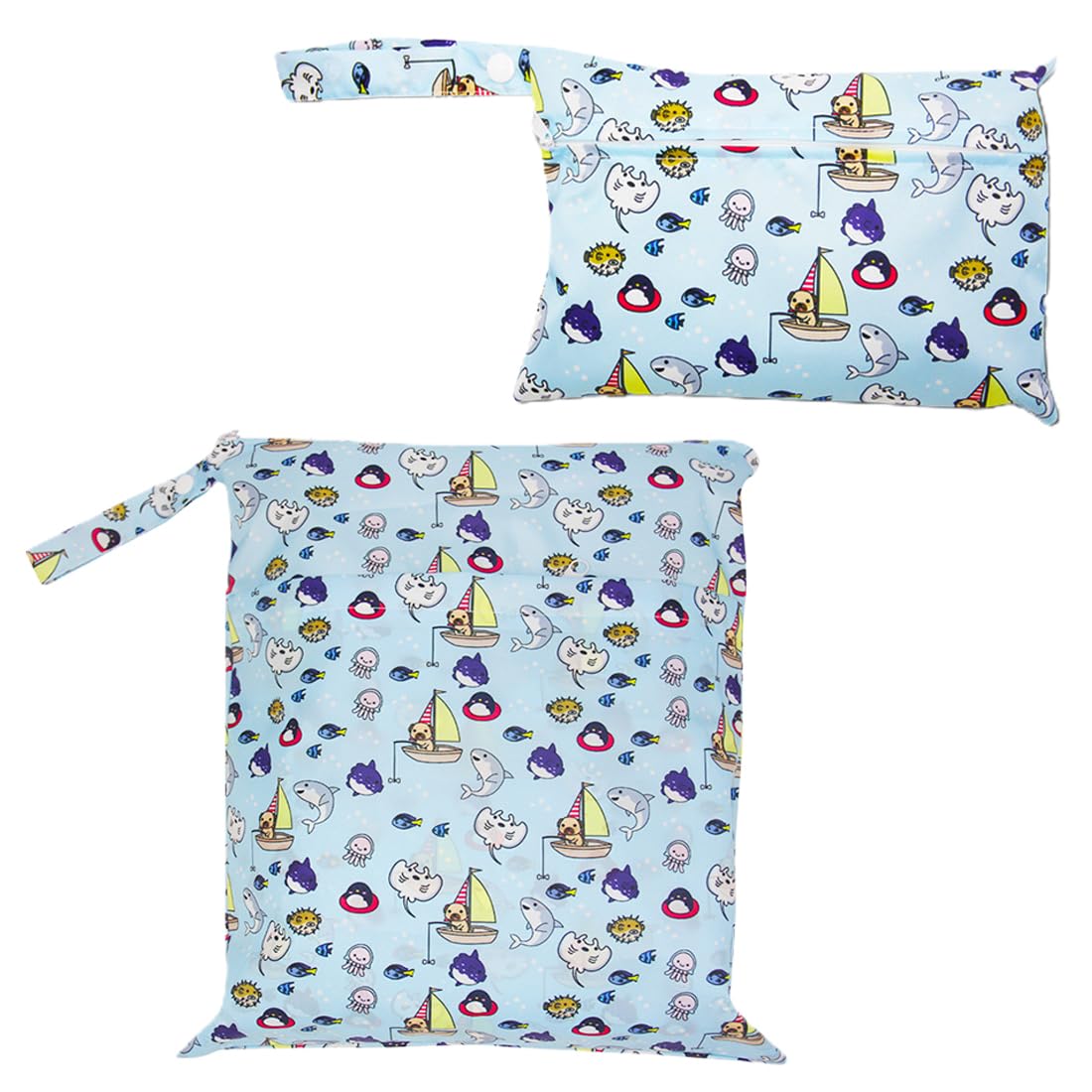 EBHO 2 Pezzi Wet Bag Borsa per Pannolini Lavabili Impermeabile Bambini con Cerniera