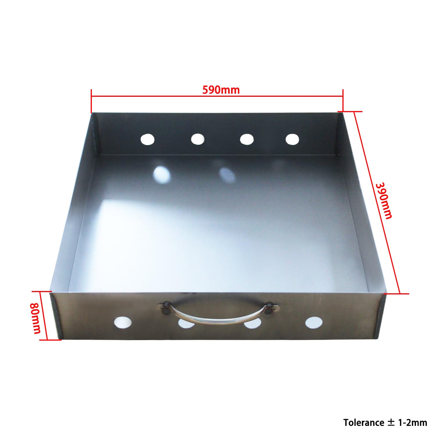 Contenitore per carbonella carbone brace barbecue vassoio griglia a carbonella professionale rete piastra di ghisa separazione gas cestello porta grilli piccolo ristorante，390x590x80mm senza Griglia