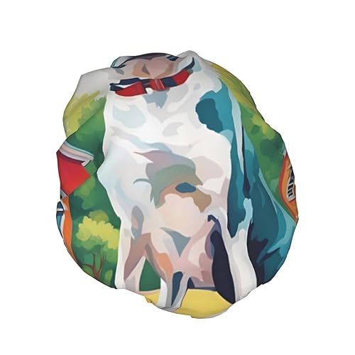 Miniatura 2 de A Home Dog Reusable Double Layer Waterproof Shower Cap With Elastic Cord For Home Cleaning Facial Care Shower