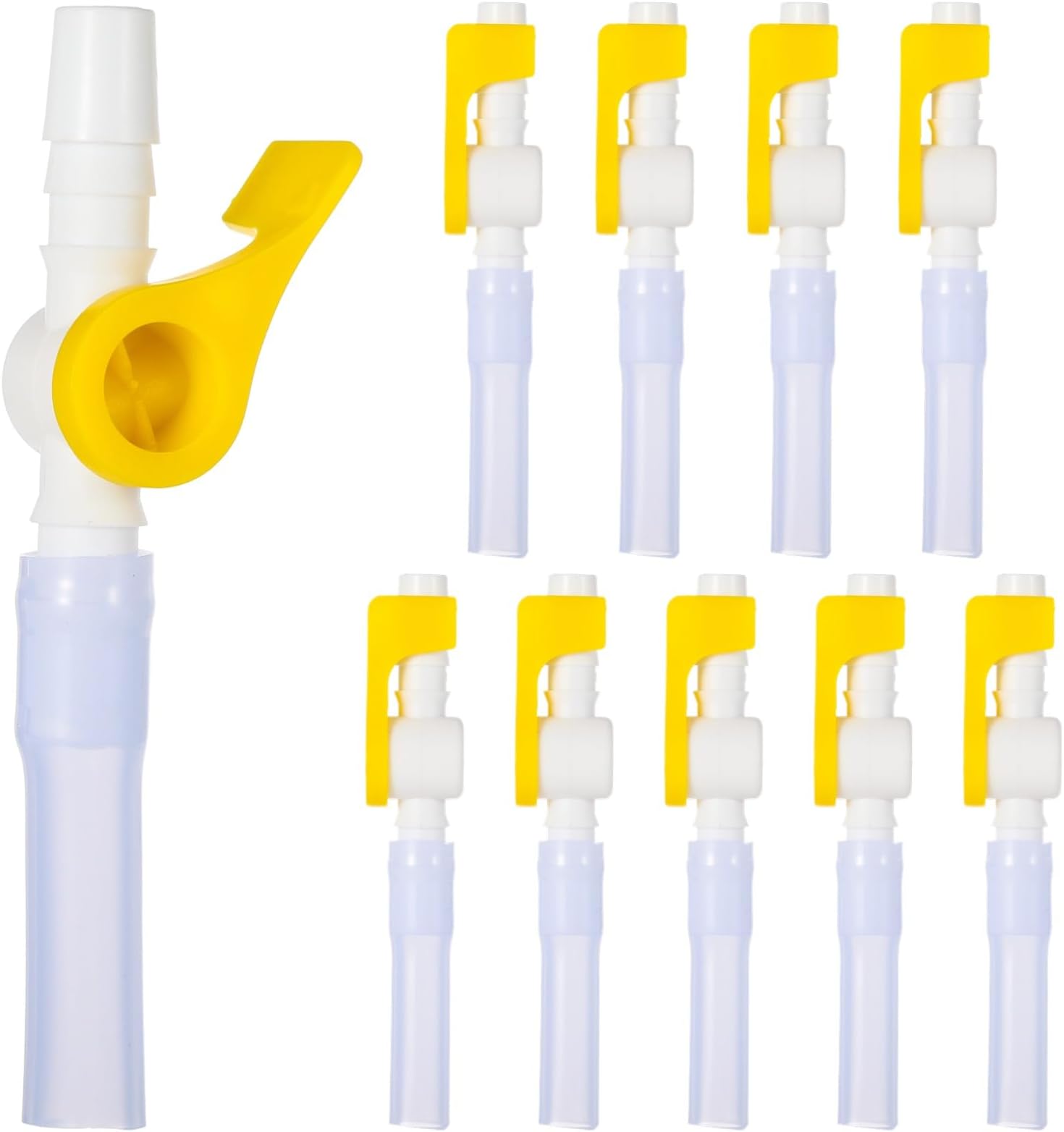 10 PCS Catheter Valves, Urine Drainage Catheter Valves, Comfort Flow Bladder Control Devices, Leak-Free Catheter Supplies with Smooth Edges and Catheter Tubing, Lever Tap Catheter Kit