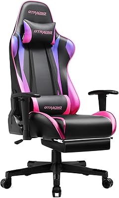 GTRACING JP-GT002F-CF Gaming Chair, Office Chair, Desk Chair, Gaming Chair, Recliner, Computer Chair, High Back, Headrest, Lumbar Support, Armrest, Adjustable Height, PU Leather, Includes Colorful
