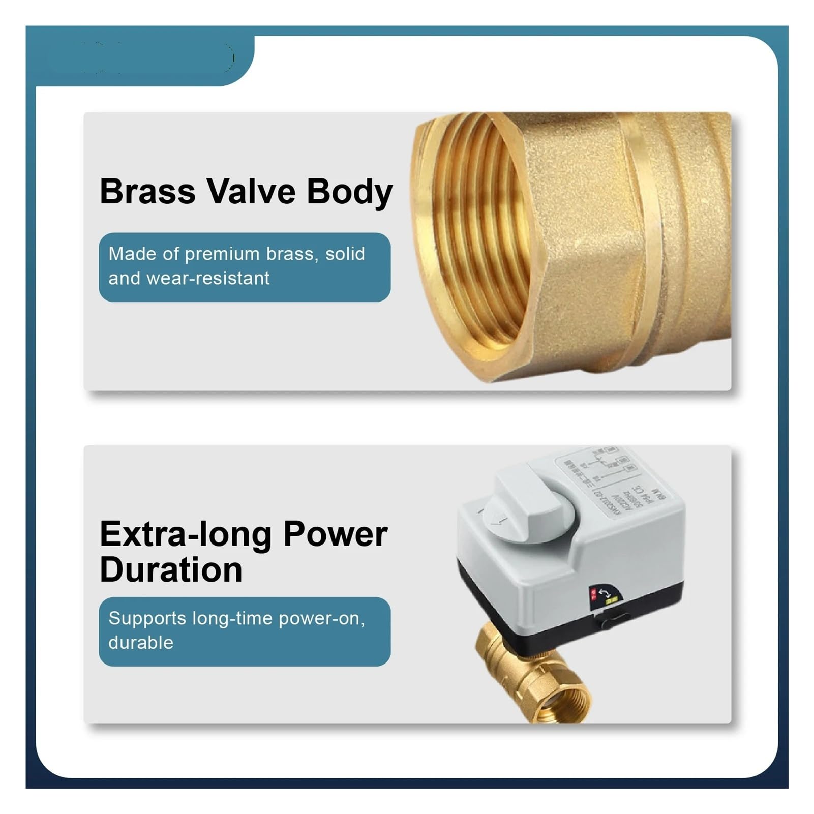 Valvola a sfera motorizzata in ottone AC220V DC12V Attuatore elettrico a tre fili Interruttore manuale Due controlli DN15-50 IP67 Smart Water(DN25,DC12-24V_3 WAY)