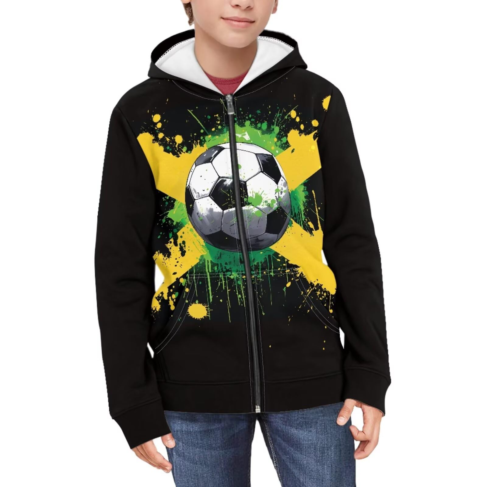 Coloranimal Unisex Girls Boys Long Sleeve Casual Hoodies &amp; Sweatshirts Tops Kids Zip Up Jacket Coat Age 6-16 Year