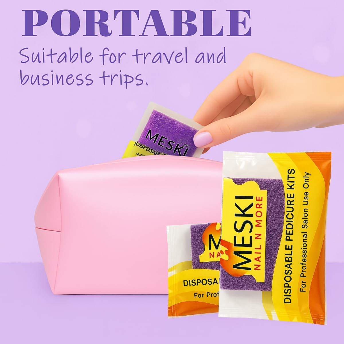 Pedicure Kit 4-in-1 Disposable Set – Nail File, Buffer, Pumice Pad, Toe Separator for Salon or Home Use