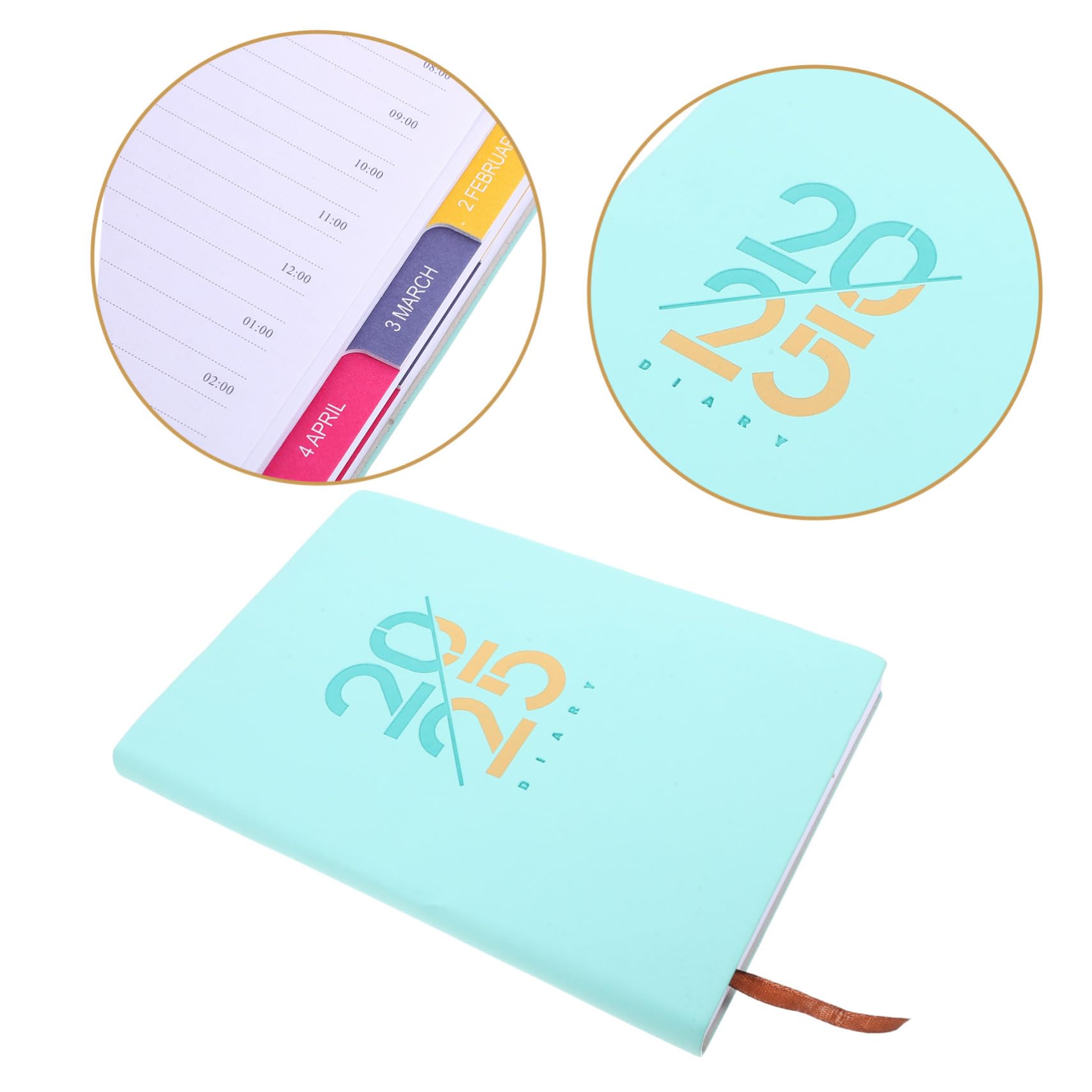 Angoily 4 Stück Daily Planner English Tageskalender Notizbuch für Präzise Tagesplanung Glattes Schreiben Einzigartiges Design Handlich für Büro und Zuhause Perfektes Planungstool