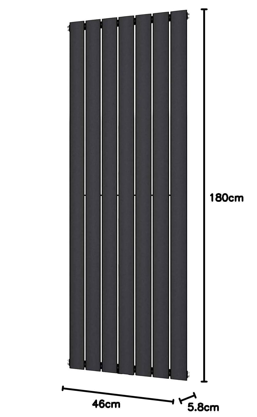 doporro Radiateur pour Chauffage Central Eau Chaude 180x46cm Vertical | Panneau Double Couches, Noir-Gris, Salle de Bain, FV