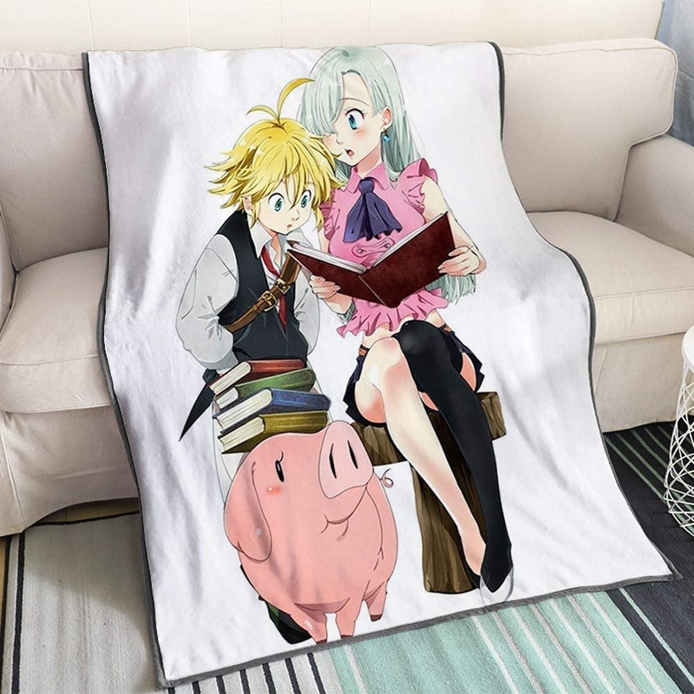 The Seven Deadly Sins-Meliodas And Elizabeth, Hawk Anime 3D-Digitaldruck Flanell Ultraweiche Micro-Fleece-Decke Pflegeleicht