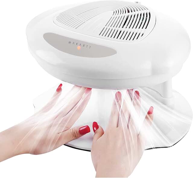 Makartt Air Nail Dryer for Both Hands and Feet 400W Air Nail Fan Blow Dryer for Regular Nail Polish Automatic Sensor Warm ...
