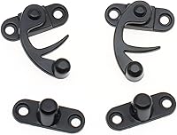 Vista 5 de Paquete de 4 cierres de gancho antiguo, cierre de bloqueo oscilante de aleación de zinc con tornillos de montaje para joyero, gabinete, caja