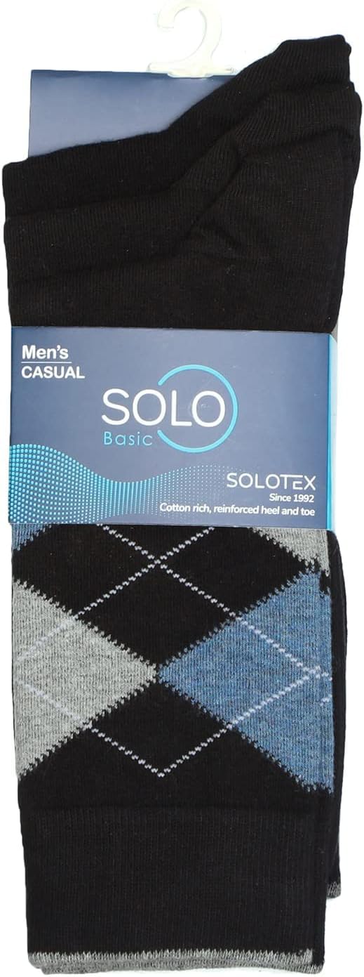 6 pair Pack Navy Multi Combo. Men's Cotton Socks - Image 3