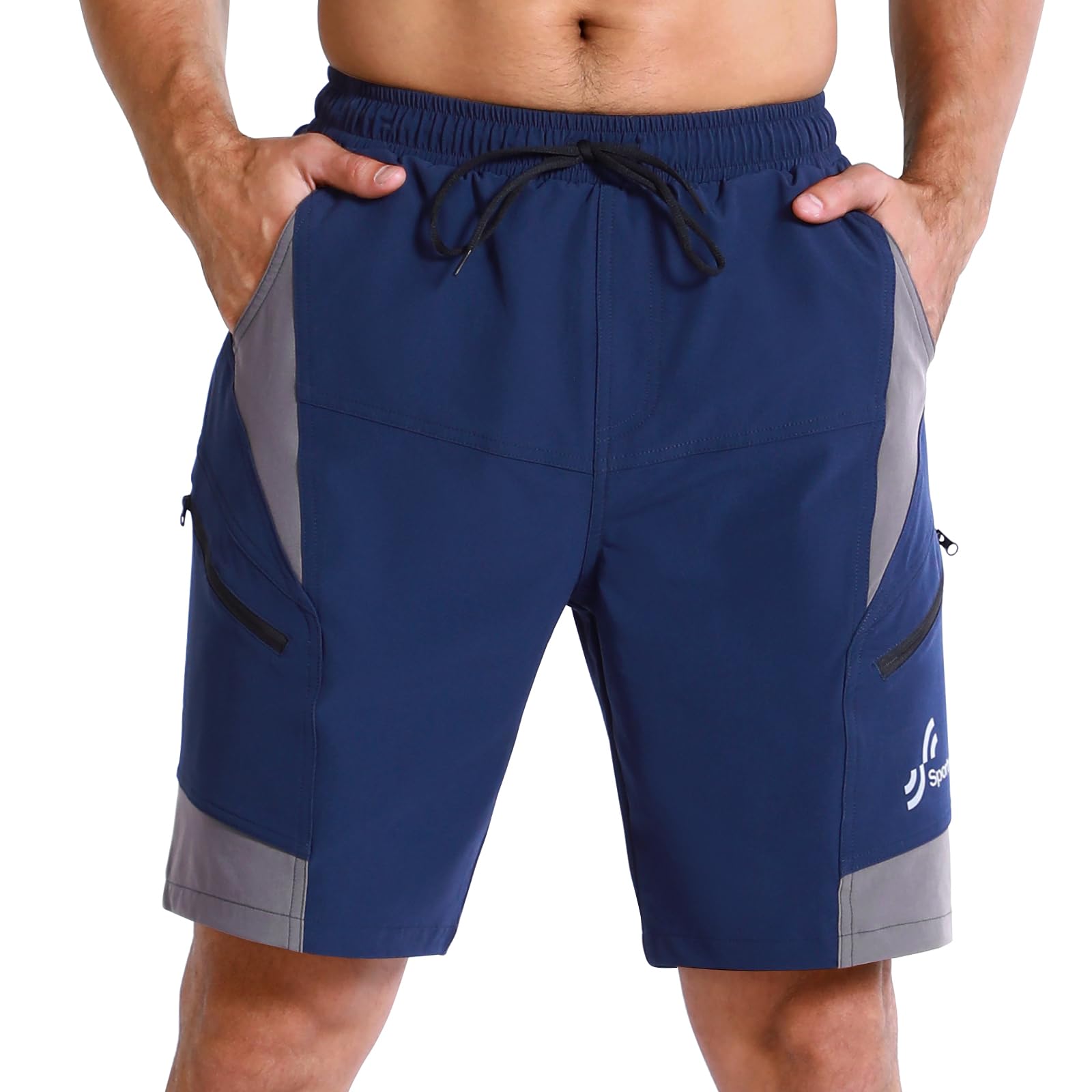 Sportneer Bike Shorts for Men: 3D Padded Lightweight Riding Biking Cycling Mountain Bike Shorts for Men with Zipper Pockets