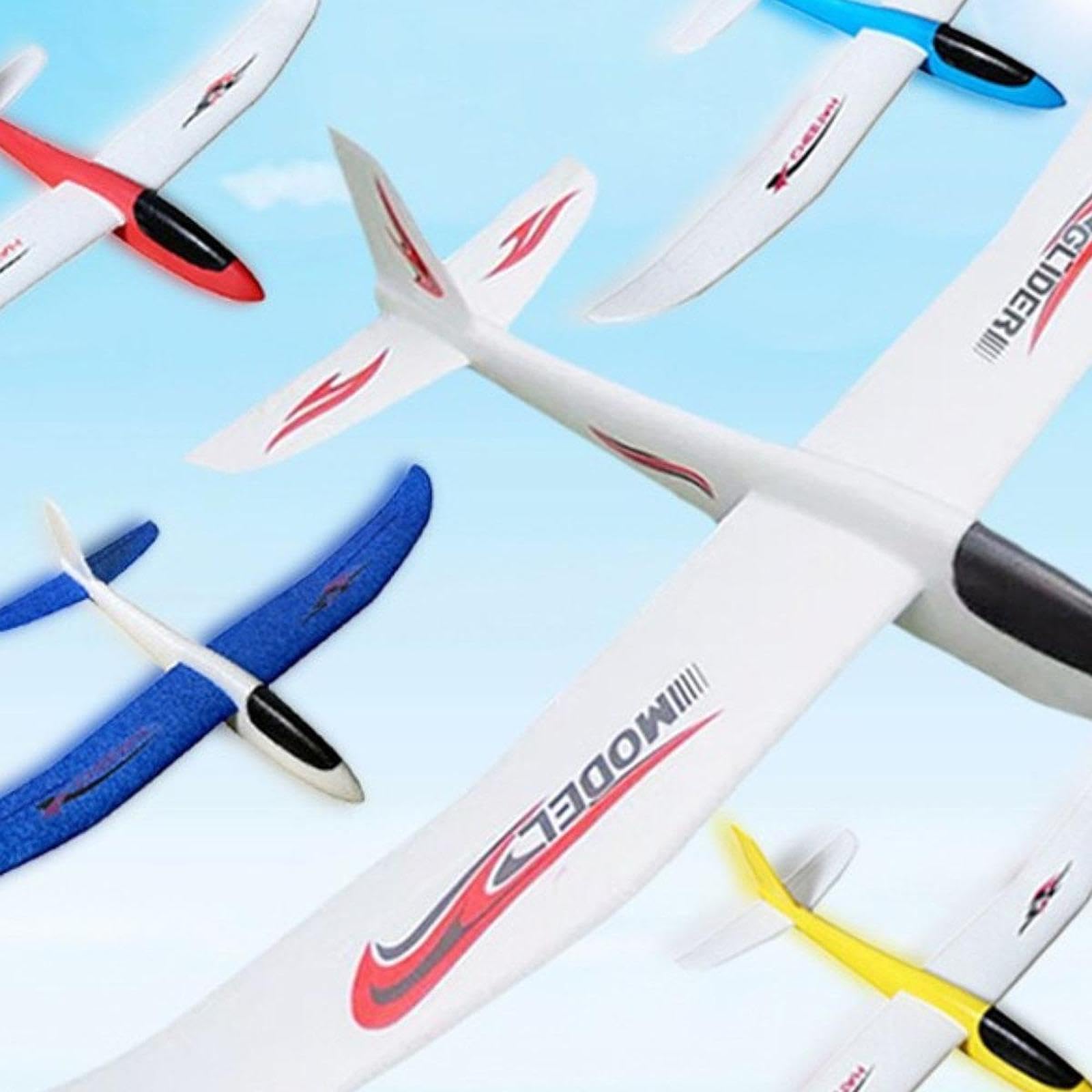 Avión de Juguete Planeador de Espuma Lanzamiento Manual Gran Aerodinámica Flexibilidad Juego Infantil Apto para Fiestas Cumpleaños Viajes Exterior, Rojo