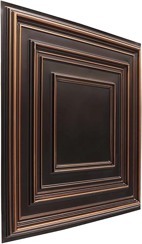 Miniatura 2 de From Plain To Beautiful In Hours 222ac-24x24-10 - Azulejo de techo de PVC de 2 x 2 pies (cubiertas  40 pies cuadrados), cobre antiguo, 10