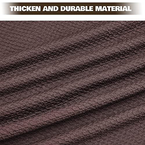 Image of NeColorLife Rectangle Ottoman Cover Jacquard Fabric Ottoman Slipcover Thick Stretchable Footrest Stool Covers for Oversized Square and Rectangle Ottoman,X-Large Size,Brown