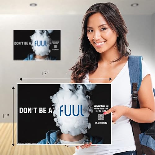 Miniatura 7 de ToucanEd No seas un cartel FUUL – Cartel anti-vaping – datos de vapeo Código QR – 17 "x 11" – escuelas – clínicas – campañas anti-vaping