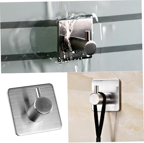 Miniatura 2 de 4 ganchos autoadhesivos de acero inoxidable para un fácil almacenamiento en la pared para llaves, toallas y adhesivo más fuerte para uso en cocina y