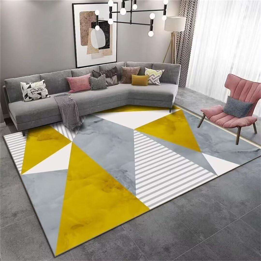 Tapis salon doux jaune 180x250 pour un intérieur chaleureux et cosy
