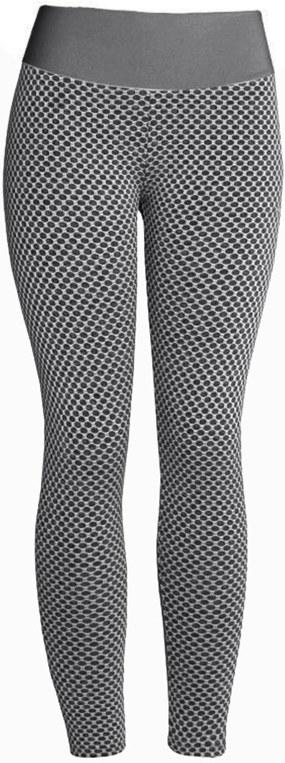 Famous TikTok Leggings, Yoga Pants for Women High Waist Tummy Control Booty Bubble Hip Lifting Workout Running Tights D-Gray