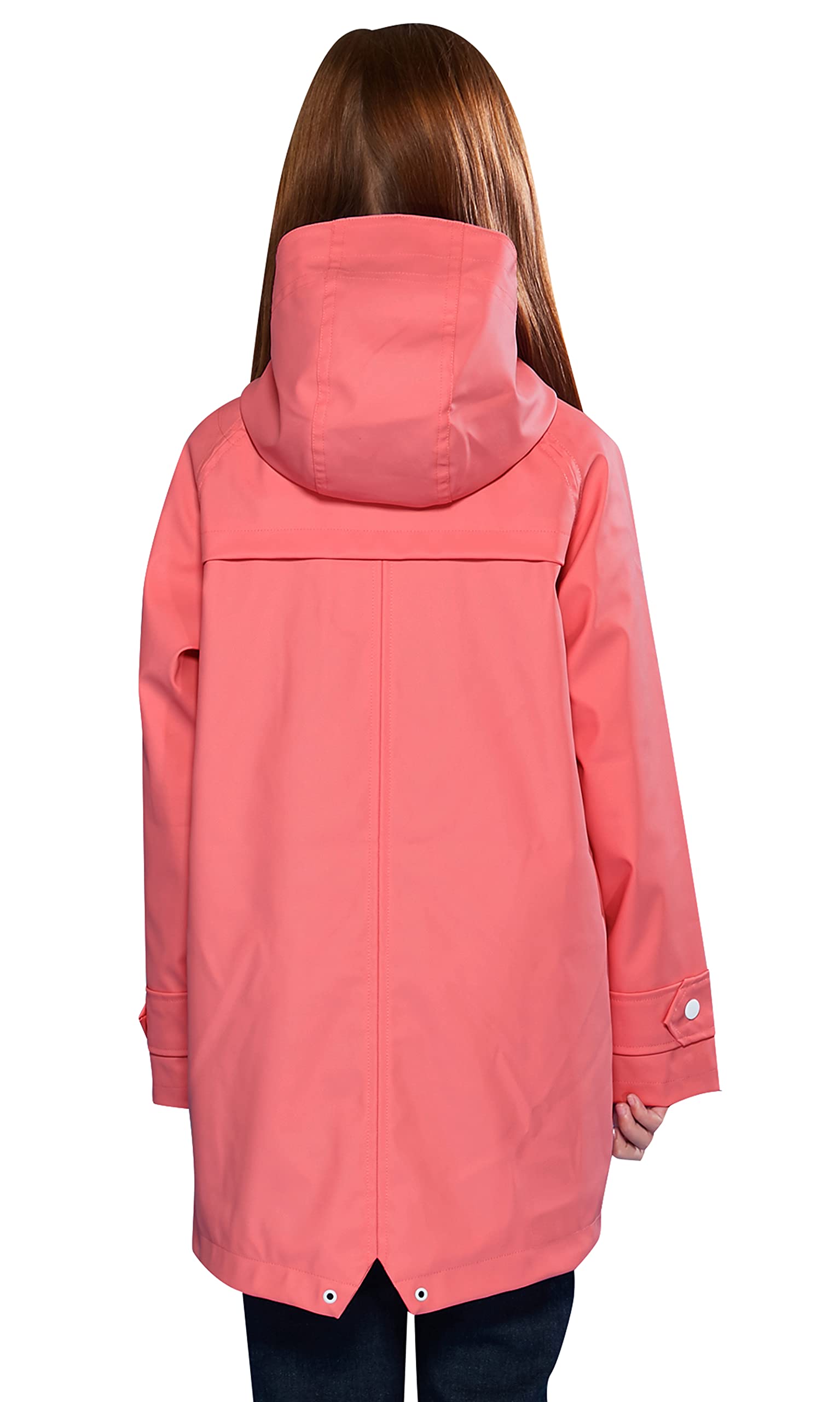 SOLOCOTE Veste de pluie pour enfants avec capuche imperméable et coupe-vent sac à dos en caoutchouc doublé pour filles et garçons