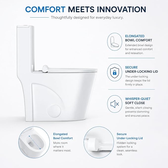 Sanitario compacto de cerámica blanco con asiento suave miniatura 4