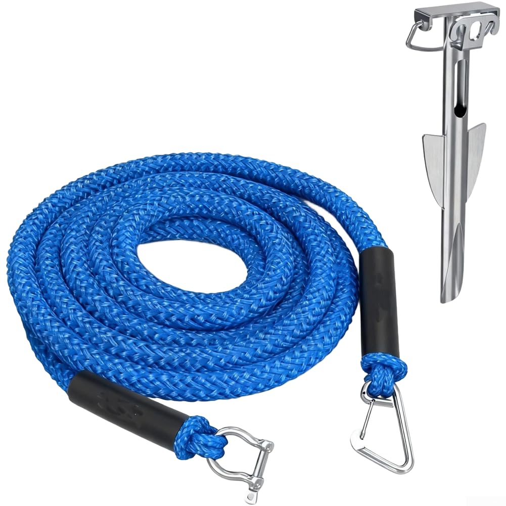 Corde d'amarrage élastique avec Fermeture en Acier Inoxydable, Corde Flottante Extensible pour Bateau, canoë, Ski