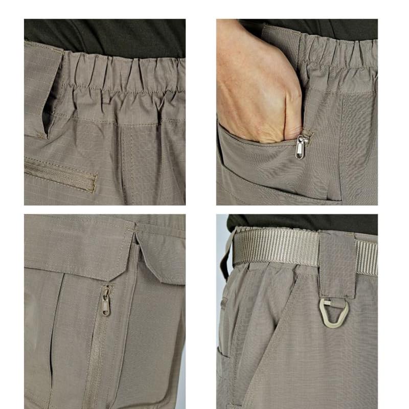 Pantalon jogging militaire homme imperméable multi-poches noir