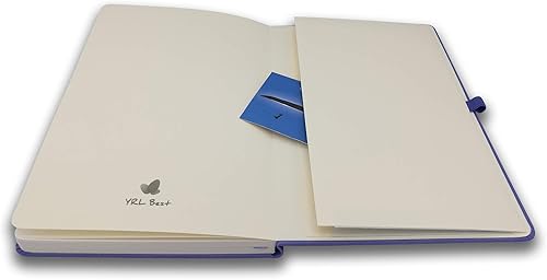 Miniatura 6 de Cuaderno de tapa dura con bucle para bolígrafo, diario de escritura A5, 5.7 x 8.3 pulgadas, rayas universitariasforradas, 192 páginas numeradas de