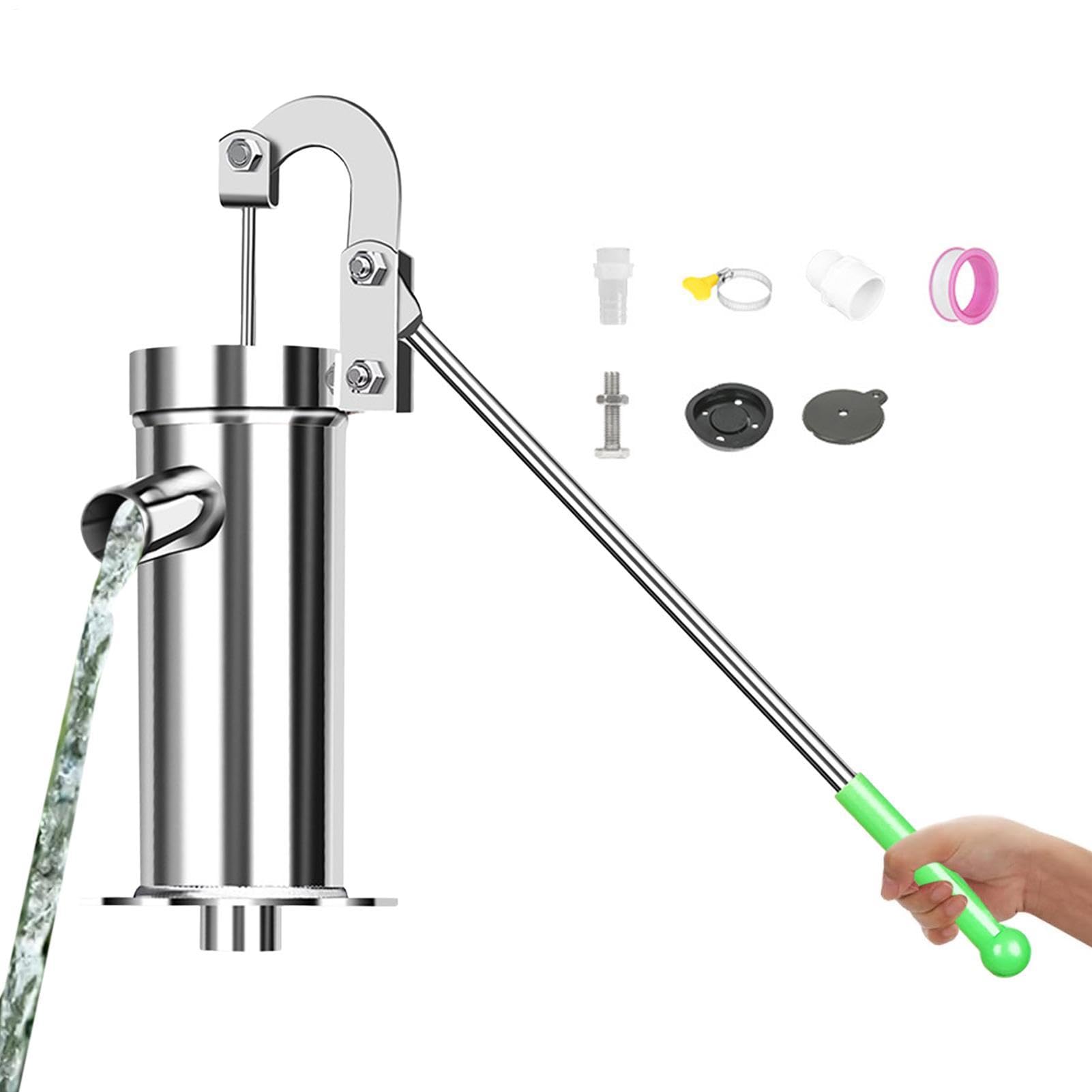 Pompa Manuale Da Pozzo Manuale 'Acqua a Sorgente | Pompa In Acciaio Inossidabile Da Pozzo Per Casa, Cortile, Giardino, Fattoria, Prato, Stagno, Irrigazione, Baita